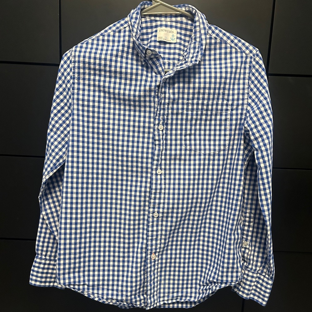 Crewcuts Blue and White Casual Button Down Shirt